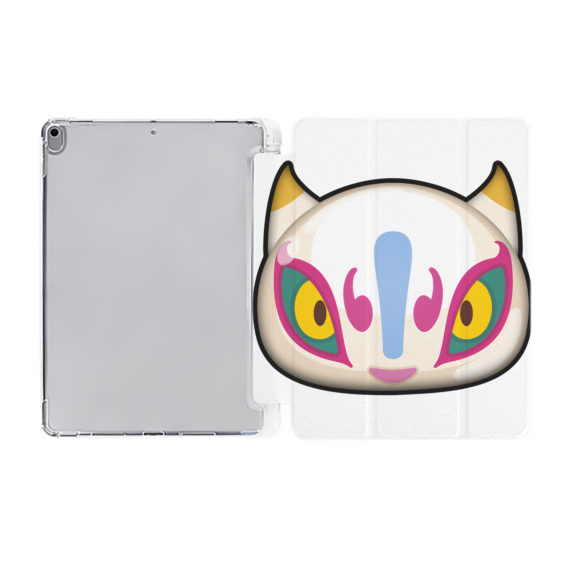 （画像用） 妖怪ウォッチ Yo-kai Watch IPad ケース ペン収納付き 三つ折りスタンド PUレザー×シリコン 対応機種9.5/10.5/10.9インチ